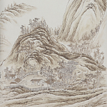 Обои ручная роспись A Thousand Li of Rivers and Mountains Special Colourway on Bleached White dyed silk 2 варинант исполнения - 2 | Loft Concept в Кирове