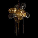 Люстра подвесная со стеклянными плафонами из дымчатого и золотистого с шестью вертикальными подвесками Gilded Mirage  варинант исполнения - 8 | Loft Concept в Кирове