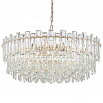 Круглая люстра с хрустальными подвесками на золотистом каркасе Gorgeous Crystal Light варинант исполнения - 10 | Loft Concept в Кирове