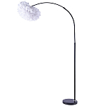 Изогнутый торшер с декором в виде перьев Plumage White Floor Lamp варинант исполнения - 1 | Loft Concept в Кирове