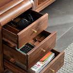 Стол рабочий округлой формы с 3-мя ящиками  Working Moonnut Table варинант исполнения - 5 | Loft Concept в Кирове