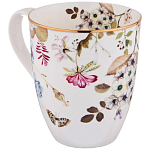 Кружка белая из фарфора с рисунком цветов 400 мл Garden Whisper Porcelain Set  варинант исполнения - 1 | Loft Concept в Кирове