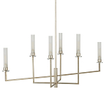 Люстра с 6-ю белыми матовыми плафонами из стекла в форме цилиндра Longitude варинант исполнения - 5 | Loft Concept в Кирове