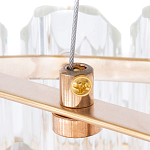 Люстра подвесная многослойная с прозрачными хрустальными трубками и золотистым каркасом Hexagon Tube Light варинант исполнения - 4 | Loft Concept в Кирове