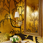 Обои ручная роспись в стиле Арт-деко Rateau Original colourway on Deep Rich Gold gilded paper варинант исполнения - 2 | Loft Concept в Кирове