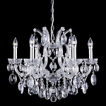 Люстра подвесная с 6-ю лампочками и прозрачными хрустальными подвесками на хромированном основании Crystal lamps варинант исполнения - 1 | Loft Concept в Кирове