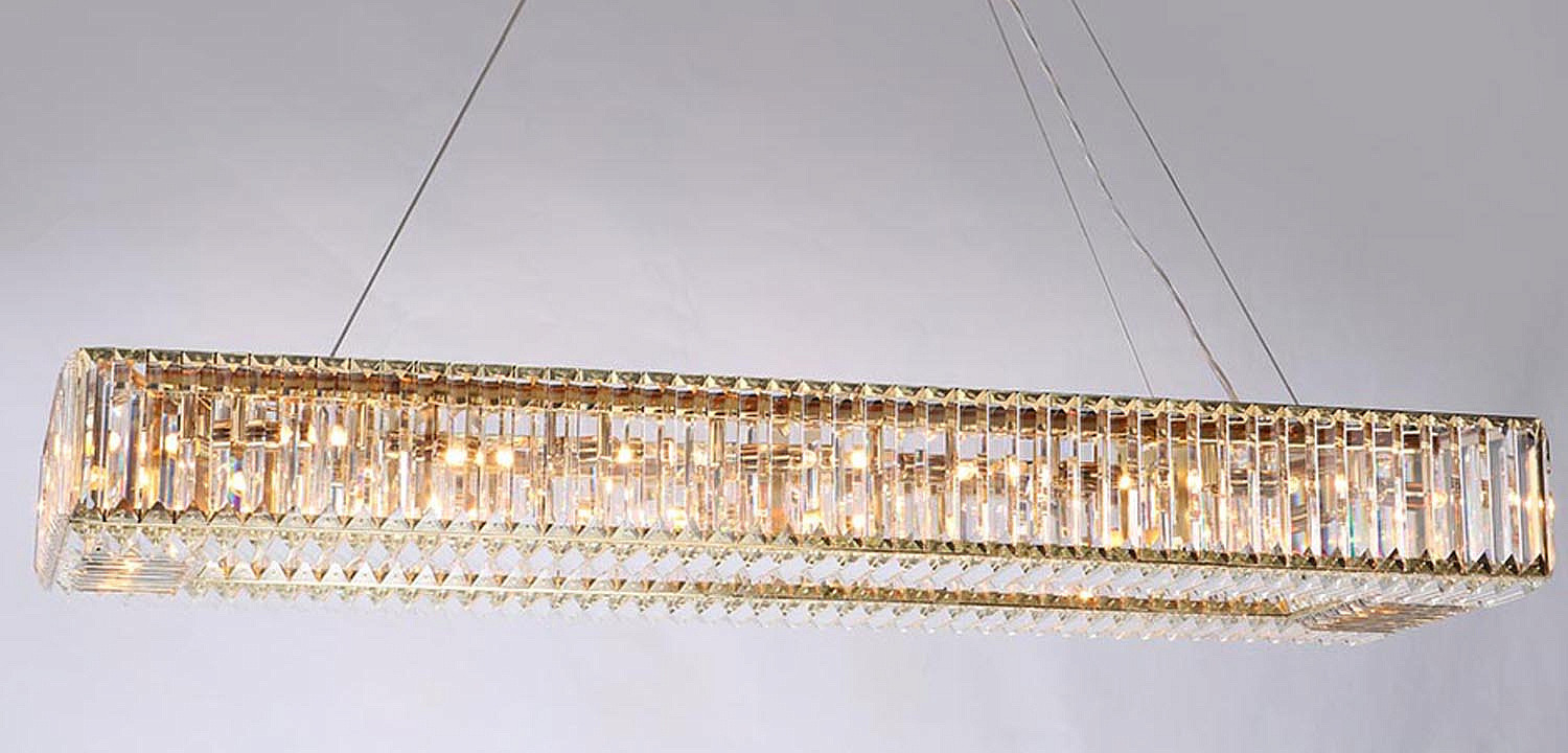 Люстра Darleen Crystal Gold Rectangular Chandelier Люстра Darleen Crystal Gold Rectangular Chandelier - Loft-Concept в Кирове