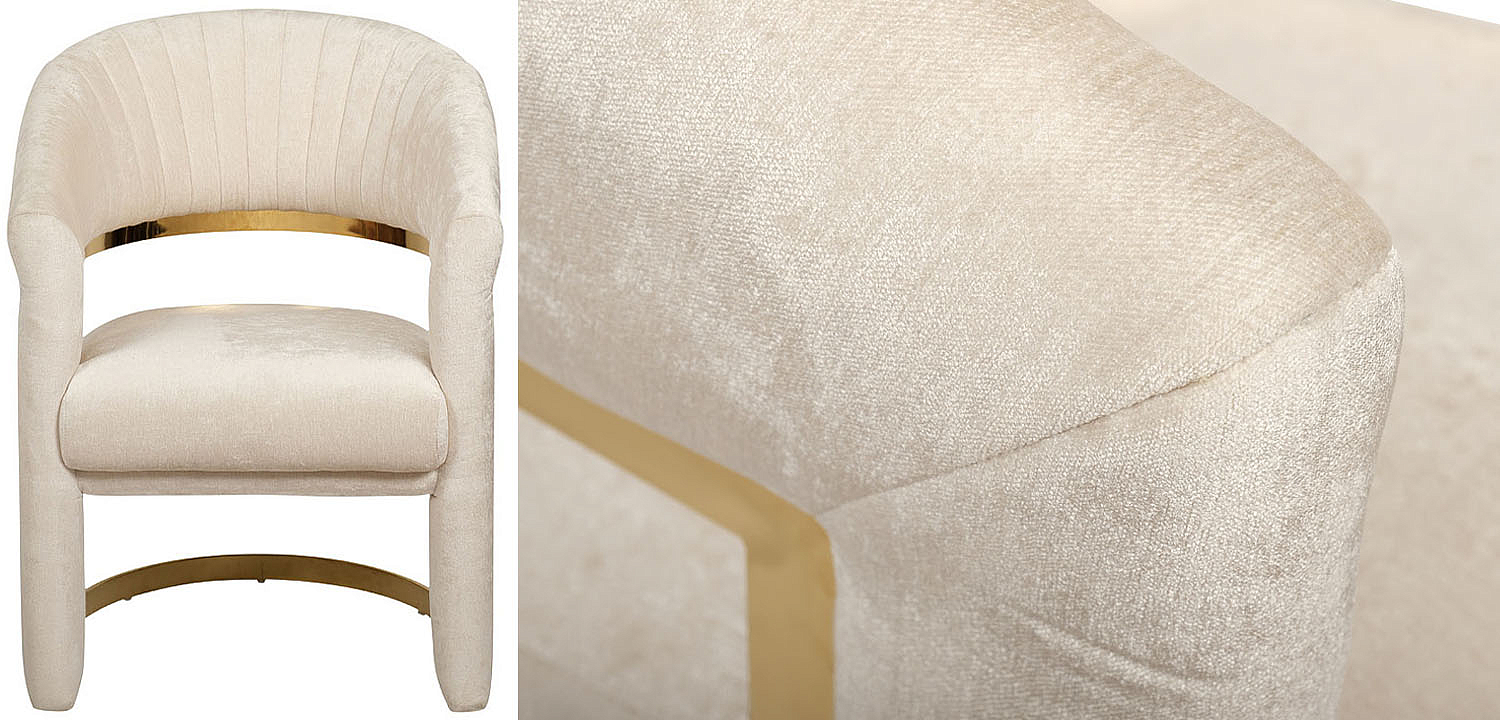 Полукресло Valbonne Chair cream velour Полукресло Valbonne Chair cream velour - Loft-Concept в Кирове