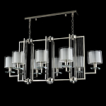 Люстра прямоугольной формы с 8-ю цилиндрическими плафонами из стекла Laurent варинант исполнения - 4 | Loft Concept в Кирове