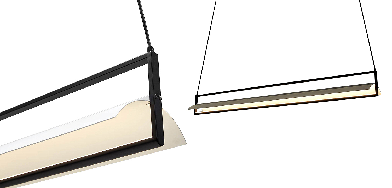 Дизайнерский линейный подвесной светильник CANVAS LINEAR RECTANGULAR HANGING LAMP Дизайнерский линейный подвесной светильник CANVAS LINEAR RECTANGULAR HANGING LAMP - Loft-Concept в Кирове
