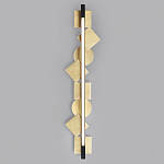 Бра вертикальное черного цвета с золотыми кругами и квадратами Gravyura варинант исполнения - 3 | Loft Concept в Кирове