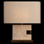 Настольная лампа с прямоугольным основанием из натурального камня c тканевым абажуром Lapis Tiburtinus варинант исполнения - 2 | Loft Concept в Кирове