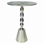 Кофейный столик с рельефной столешницей из металла Aplika Silver варинант исполнения - 1 | Loft Concept в Кирове