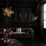 Люстра подвесная со стеклянными плафонами из дымчатого и золотистого с тремя вертикальными подвесками Gilded Mirage  варинант исполнения - 8 | Loft Concept в Кирове