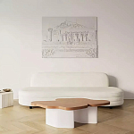 Дизайнерский журнальный стол с фигурной столешницей на белом основании Holarisex варинант исполнения - 2 | Loft Concept в Кирове