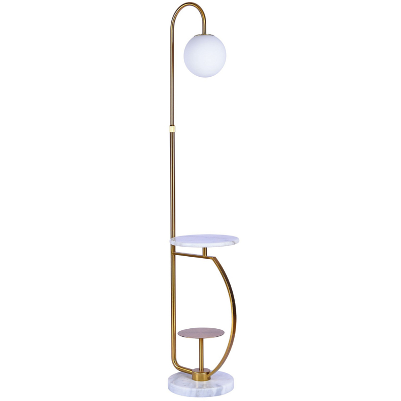 Торшер со столиком Ezio Floor Lamp and Side Table Белый Латунь Торшер со столиком Ezio Floor Lamp and Side Table Белый Латунь в Кирове | Loft Concept