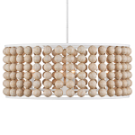Люстра в форме цилиндра с вставками из деревянных бусин Wooden Beads варинант исполнения - 1 | Loft Concept в Кирове