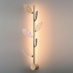 Бра с золотистой вертикальной трубкой и декоративными прозрачными листьями из стекла Sylva  варинант исполнения - 4 | Loft Concept в Кирове