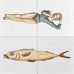 Плитка с узором Рыба Русалка варинант исполнения - 2 | Loft Concept в Кирове