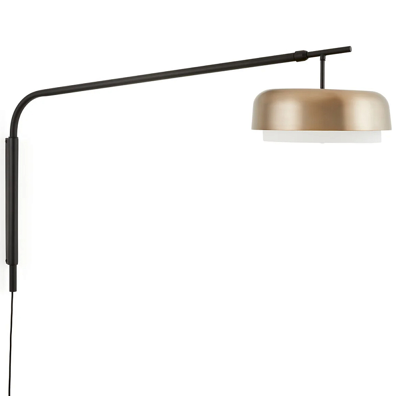 Настенный светильник Wilona Wall Linear Lamp Латунь Черный Белый Настенный светильник Wilona Wall Linear Lamp Латунь Черный Белый в Кирове | Loft Concept
