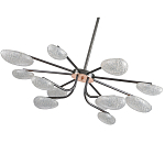 Люстра черного цвета с 12-ю прозрачными плафонами овальной формы Iona chandelier варинант исполнения - 3 | Loft Concept в Кирове