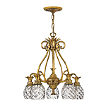 Люстра цвета латунь с 5-ю плафонами из рельефного стекла в форме ананаса Hinkley варинант исполнения - 2 | Loft Concept в Кирове