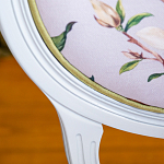 Стул светло-серый из натурального бука с изображением птиц и цветов Blooming Blue Birds варинант исполнения - 5 | Loft Concept в Кирове