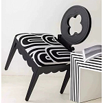 Дизайнерский стул с круглой деревянной спинкой Black and White Clover варинант исполнения - 6 | Loft Concept в Кирове