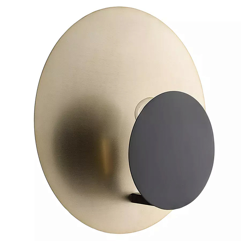 Бра круглое в сочетании золотистого и чёрного цвета Round Sconce Gold and Black Черный Золотой Бра круглое в сочетании золотистого и чёрного цвета Round Sconce Gold and Black Черный Золотой в Кирове | Loft Concept