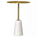 Кофейный столик с круглой столешницей на белом мраморном основании Original Foundation варинант исполнения - 3 | Loft Concept в Кирове