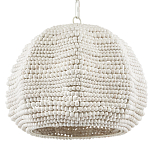 Подвесной светильник в форме купола с декором из круглых деревянных бусин White Wooden Beads Chandelier варинант исполнения - 3 | Loft Concept в Кирове
