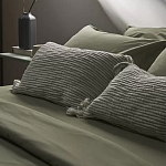 Чехол на подушку мятного цвета с бахромой и объемным узором Ethnic mix варинант исполнения - 6 | Loft Concept в Кирове