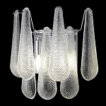 Бра с подвесками из рифленного стекла в форме капель на основании цвета хром Textured Glass варинант исполнения - 3 | Loft Concept в Кирове