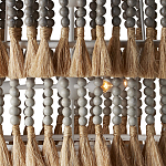 Люстра трехъярусная с декором из круглых деревянных бусин с кисточками Gray Brown Wooden Beads Chandelier варинант исполнения - 1 | Loft Concept в Кирове