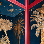 Обои с вышивкой ручной работы Deco Palms Original colourway on velvet варинант исполнения - 2 | Loft Concept в Кирове