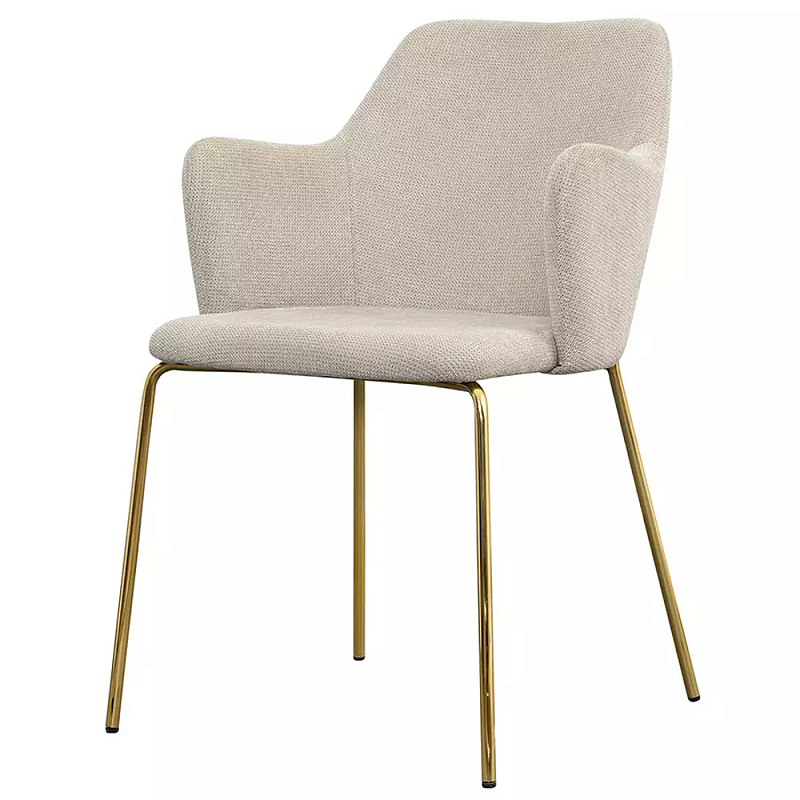 Стул мягкий с подлокотниками Living Room Space Светло-бежевый Золотой Розовый Стул мягкий с подлокотниками Living Room Space Светло-бежевый Золотой Розовый в Кирове | Loft Concept