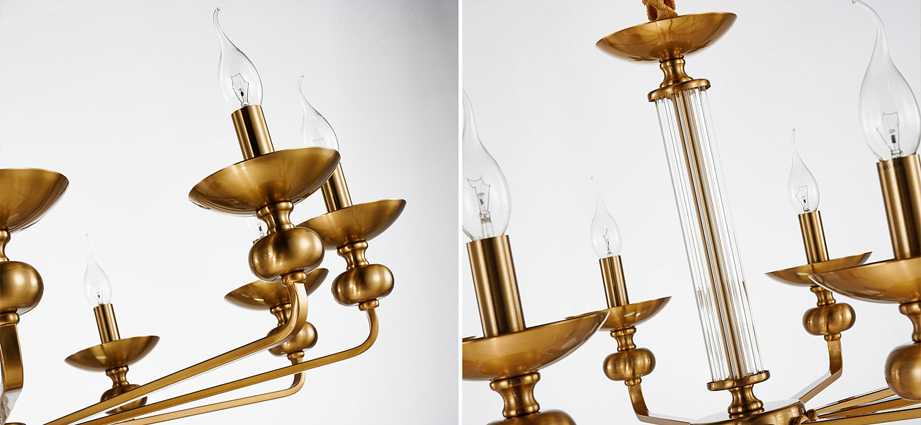 Люстра бронзового цвета со стеклянным декором Candelabrum D91 см Люстра бронзового цвета со стеклянным декором Candelabrum D91 см - Loft-Concept в Кирове