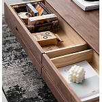 Кофейный стол из массива дерева с выдвижными ящиками Coffee Walnut Table варинант исполнения - 3 | Loft Concept в Кирове