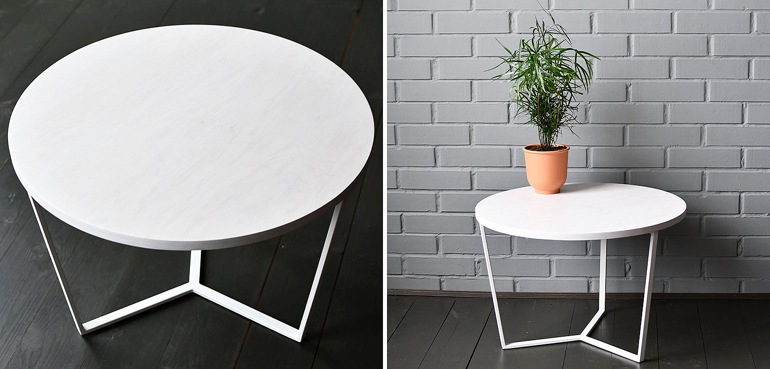 Кофейный стол Thea White Industrial Metal Rust Coffee Table Кофейный стол Thea White Industrial Metal Rust Coffee Table - Loft-Concept в Кирове
