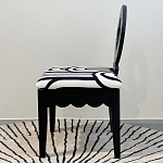 Дизайнерский стул с круглой деревянной спинкой Black and White Clover варинант исполнения - 4 | Loft Concept в Кирове