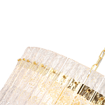 Люстра подвесная круглая с прозрачными рельефными стеклянными вставками и золотым основанием Textured Glass Chandelier варинант исполнения - 4 | Loft Concept в Кирове