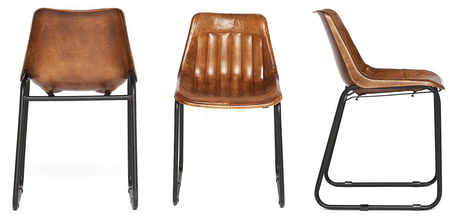 Стул из кожи буйвола Industrial leather dining chair - Loft-Concept в Кирове