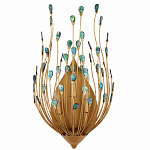 Бра настенное золотое с декором из бирюзовых элементов Peacock Tail варинант исполнения - 3 | Loft Concept в Кирове