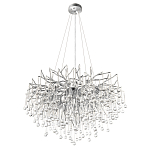 Люстра подвесная с прозрачными стеклянными подвесками в форме капель Диаметр 80 см Droplet Chandelier варинант исполнения - 4 | Loft Concept в Кирове