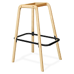 Барный стул со спинкой и мягкой обивкой с ромбами на 4-х деревянных ножках Голубой Велюр Ava Charm варинант исполнения - 4 | Loft Concept в Кирове