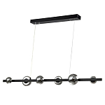 Люстра светодиодная линейная с 6-ю круглыми серыми плафонами Iona Chandelier Black  варинант исполнения - 1 | Loft Concept в Кирове