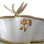 Ваза со стрекозой из фарфора с бронзовыми элементами Paradise Dragonfly варинант исполнения - 3 | Loft Concept в Кирове