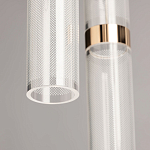 Люстра каскадная с прозрачными цилиндрическими плафонами Jenae Glass Tube Lighting варинант исполнения - 8 | Loft Concept в Кирове