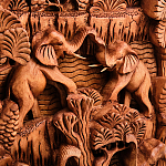 Панно из дерева пирамида из слонов Panel With Animals варинант исполнения - 2 | Loft Concept в Кирове