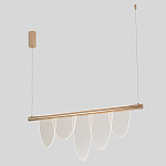 Люстра подвесная с пятью прозрачными элементами в форме лепестков и золотистым металлическим основанием DALI Tonin Casa варинант исполнения - 1 | Loft Concept в Кирове